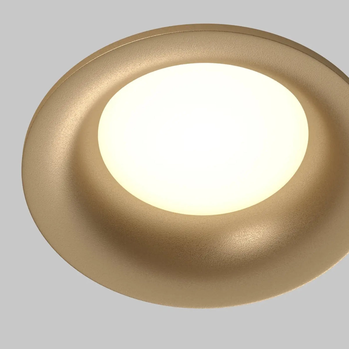 Spot encastrable rond discret en acier, noir, blanc ou doré, doré