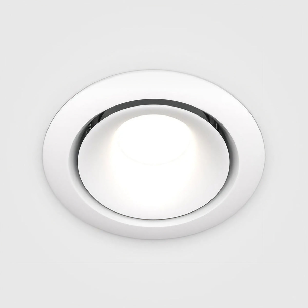 Spot encastrable rond à collerette en acier, ampoule GU10, blanc