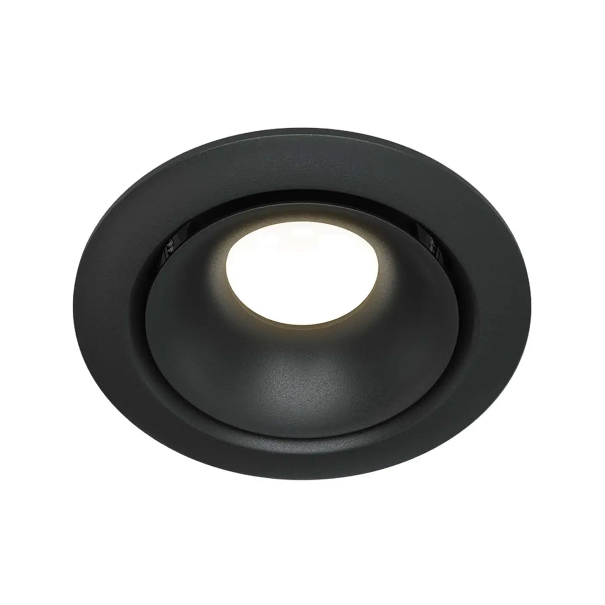 Spot encastrable rond à collerette en acier, ampoule GU10, noir