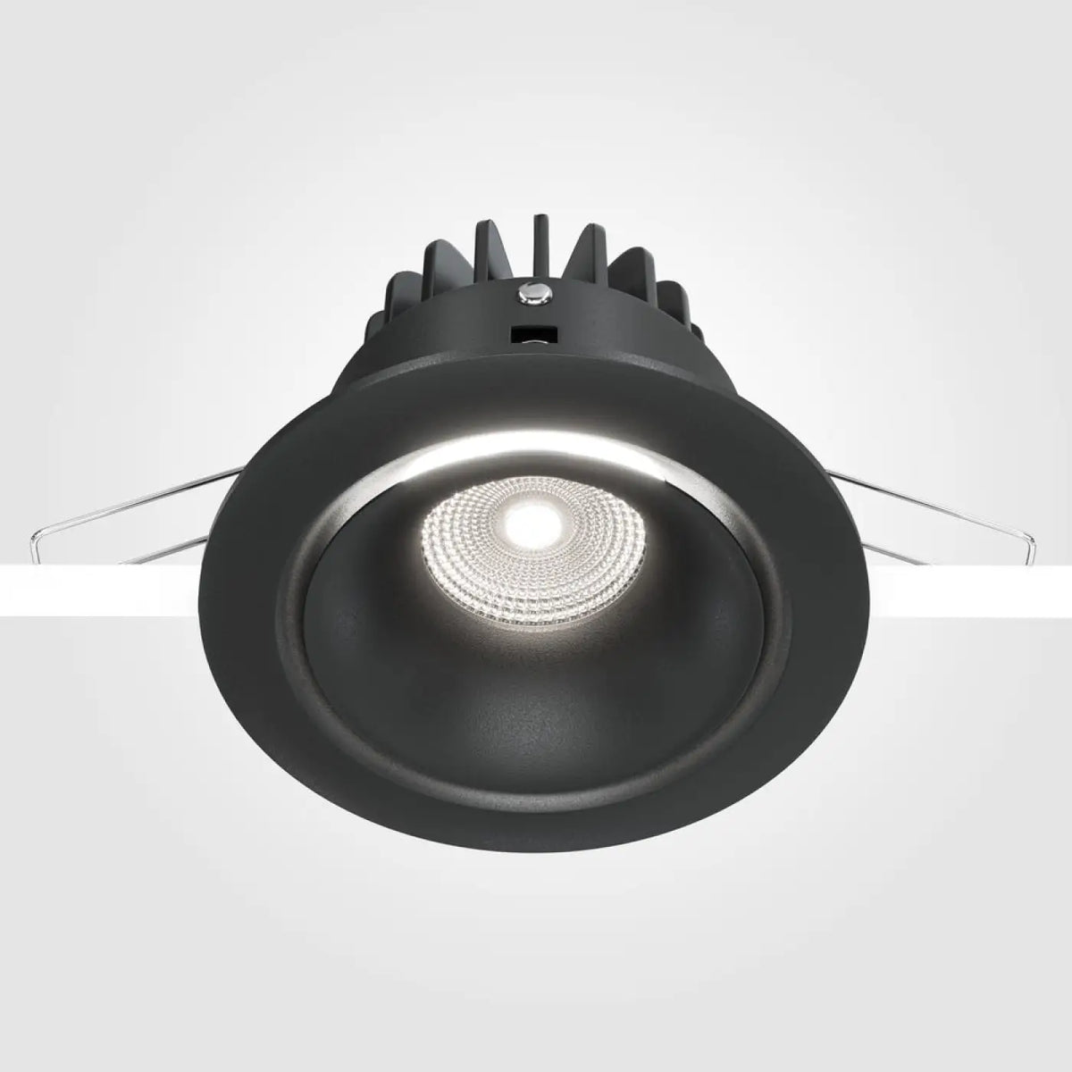 Spot encastrable rond à collerette en acier, ampoule GU10