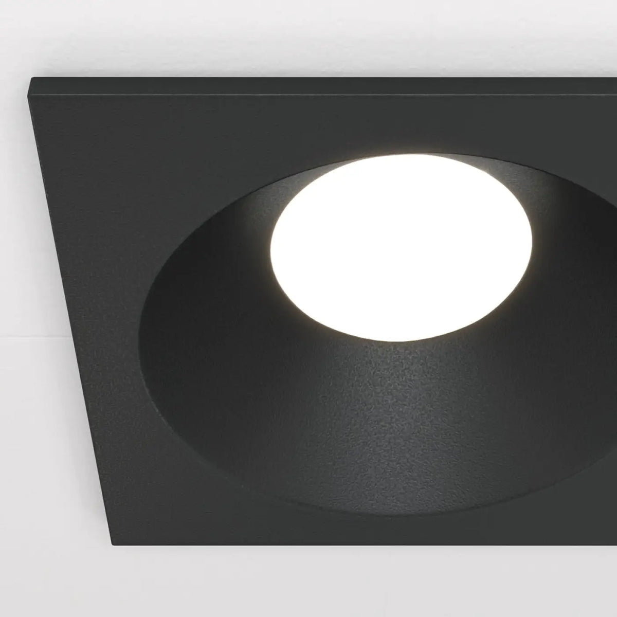 Spot encastrable carré étanche IP65 en acier, culot GU10, noir