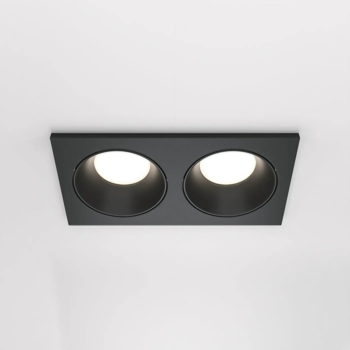 Spot encastrable double rectangulaire étanche IP65, 2 x GU10, noir