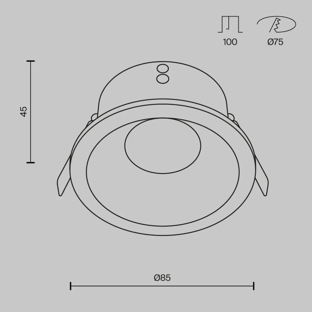 Spot encastré rond étanche IP65 en acier, culot GU10