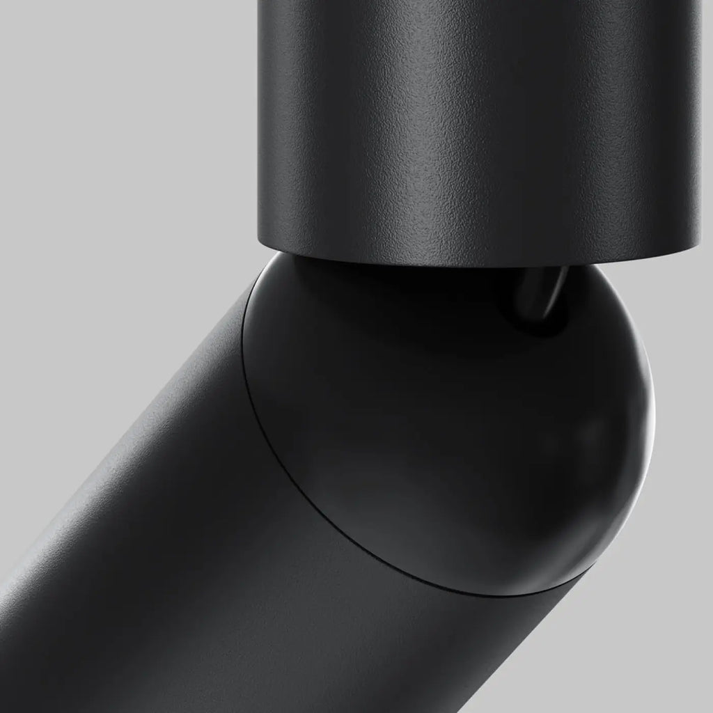 Spot LED tube long et fin en aluminium, noir ou noir et doré
