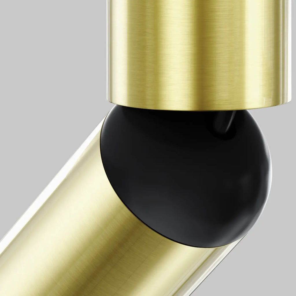 Spot LED tube long et fin en aluminium, noir ou noir et doré