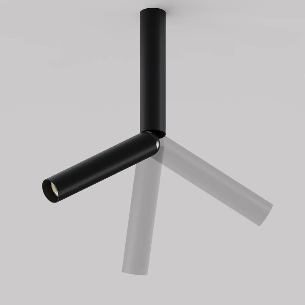 Spot LED tube long et fin en aluminium, noir ou noir et doré