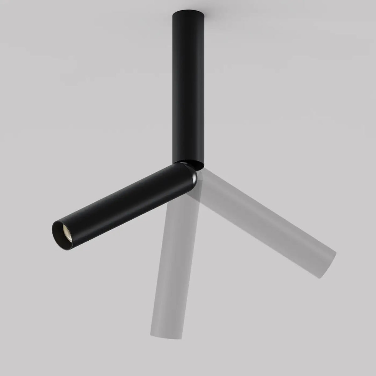 Spot LED tube long et fin en aluminium, noir ou noir et doré