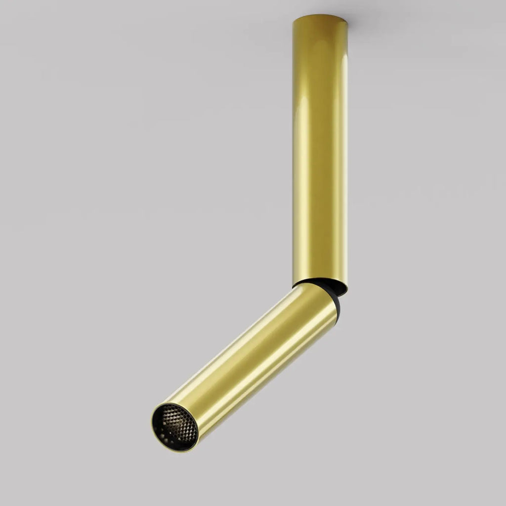 Spot LED tube long et fin en aluminium, noir ou noir et doré