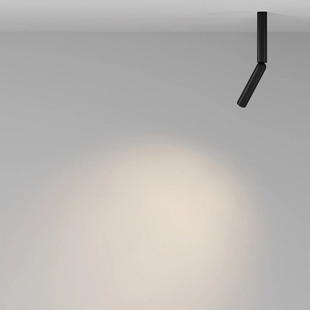 Spot LED tube long et fin en aluminium, noir ou noir et doré