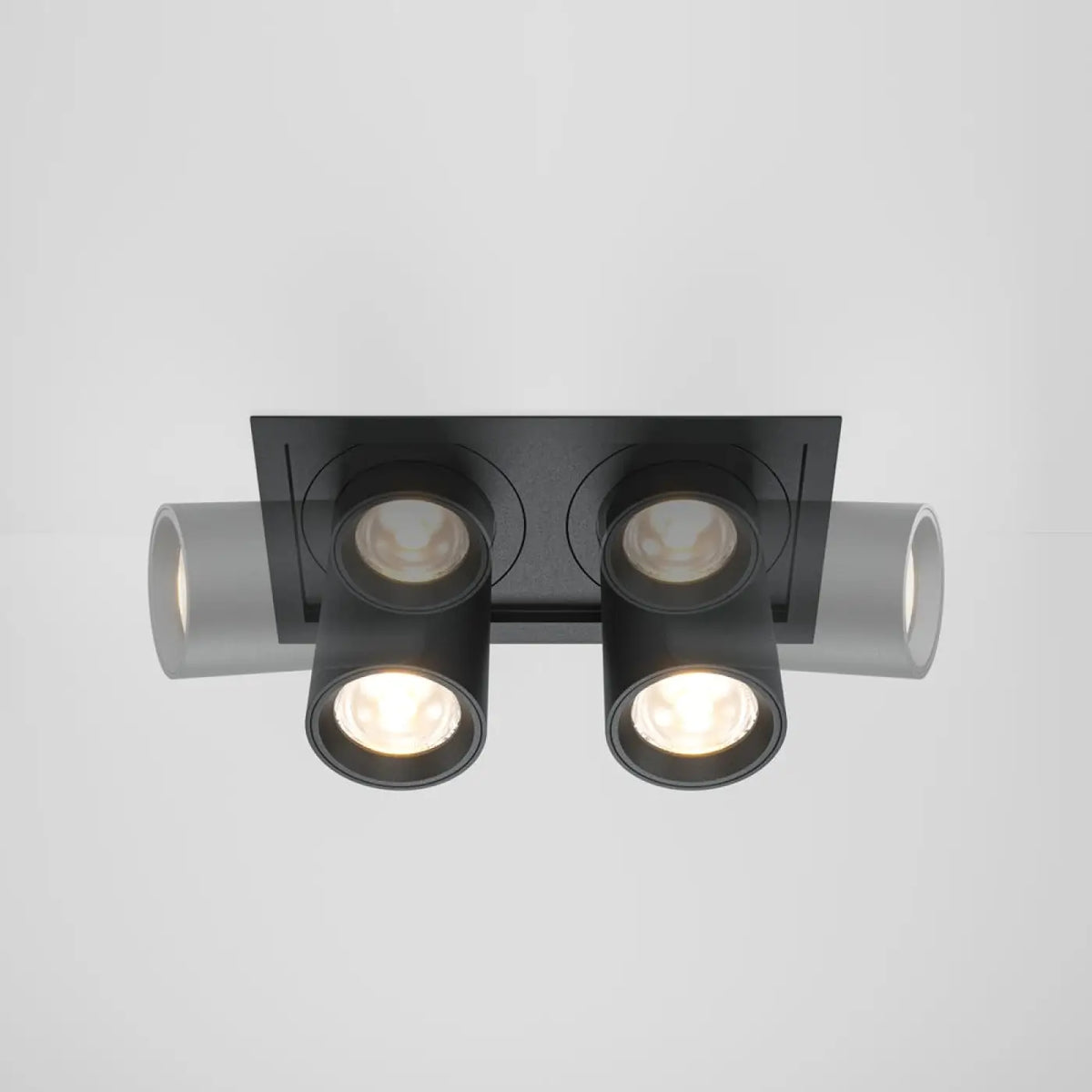 Spot LED rétractable et orientable en acier, simple ou double