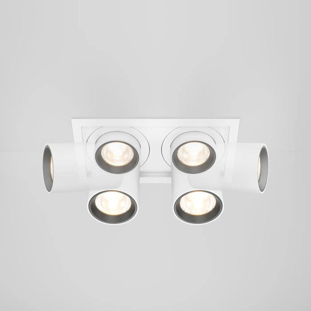 Spot LED rétractable et orientable en acier, simple ou double