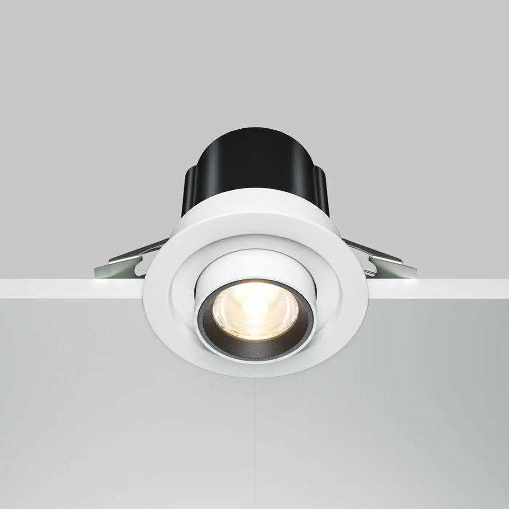 Spot LED rétractable et orientable en acier, simple ou double