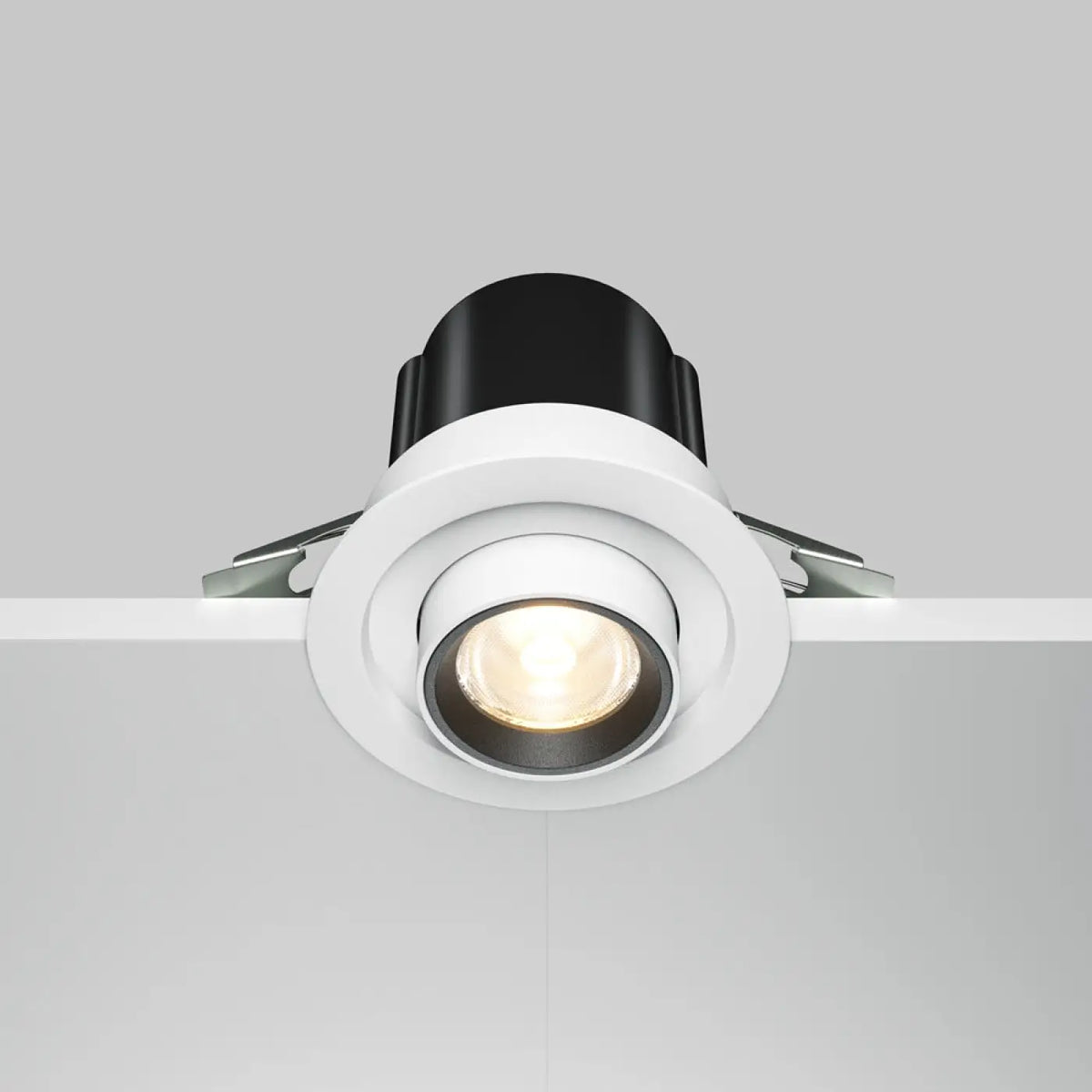 Spot LED rétractable et orientable en acier, simple ou double