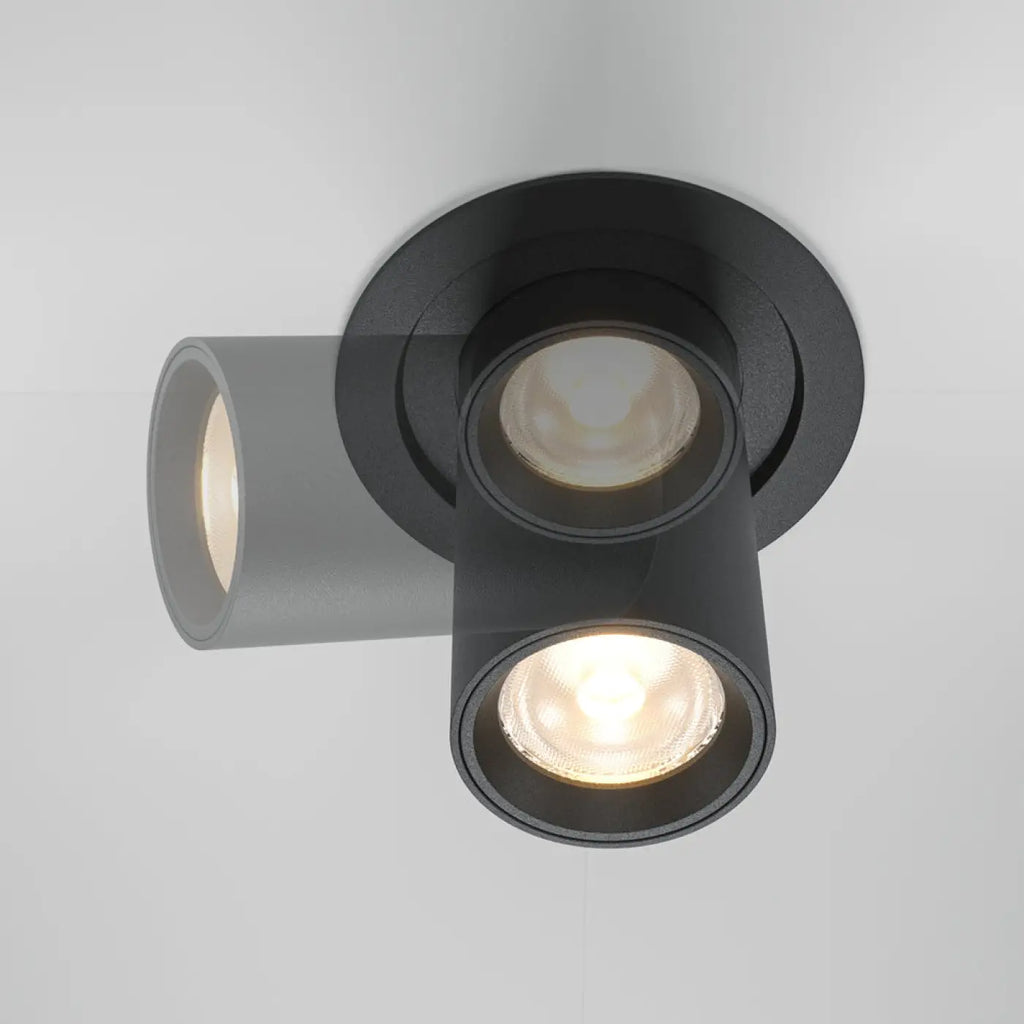 Spot LED rétractable et orientable en acier, simple ou double