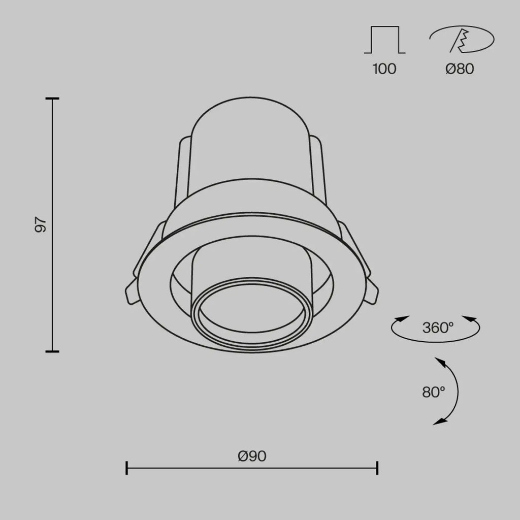 Spot LED rétractable et orientable en acier, simple ou double