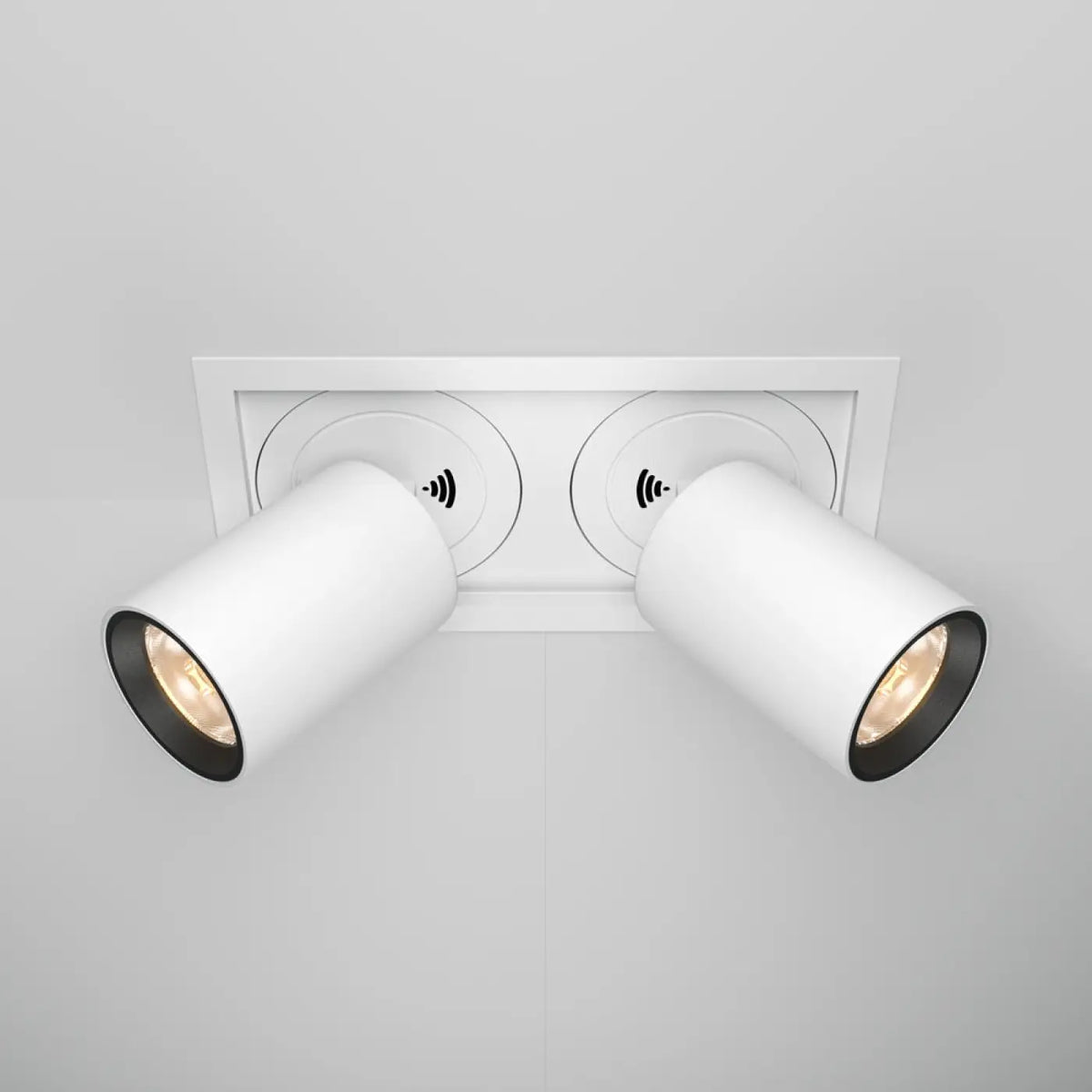 Spot LED rétractable et orientable en acier, simple ou double, blanc