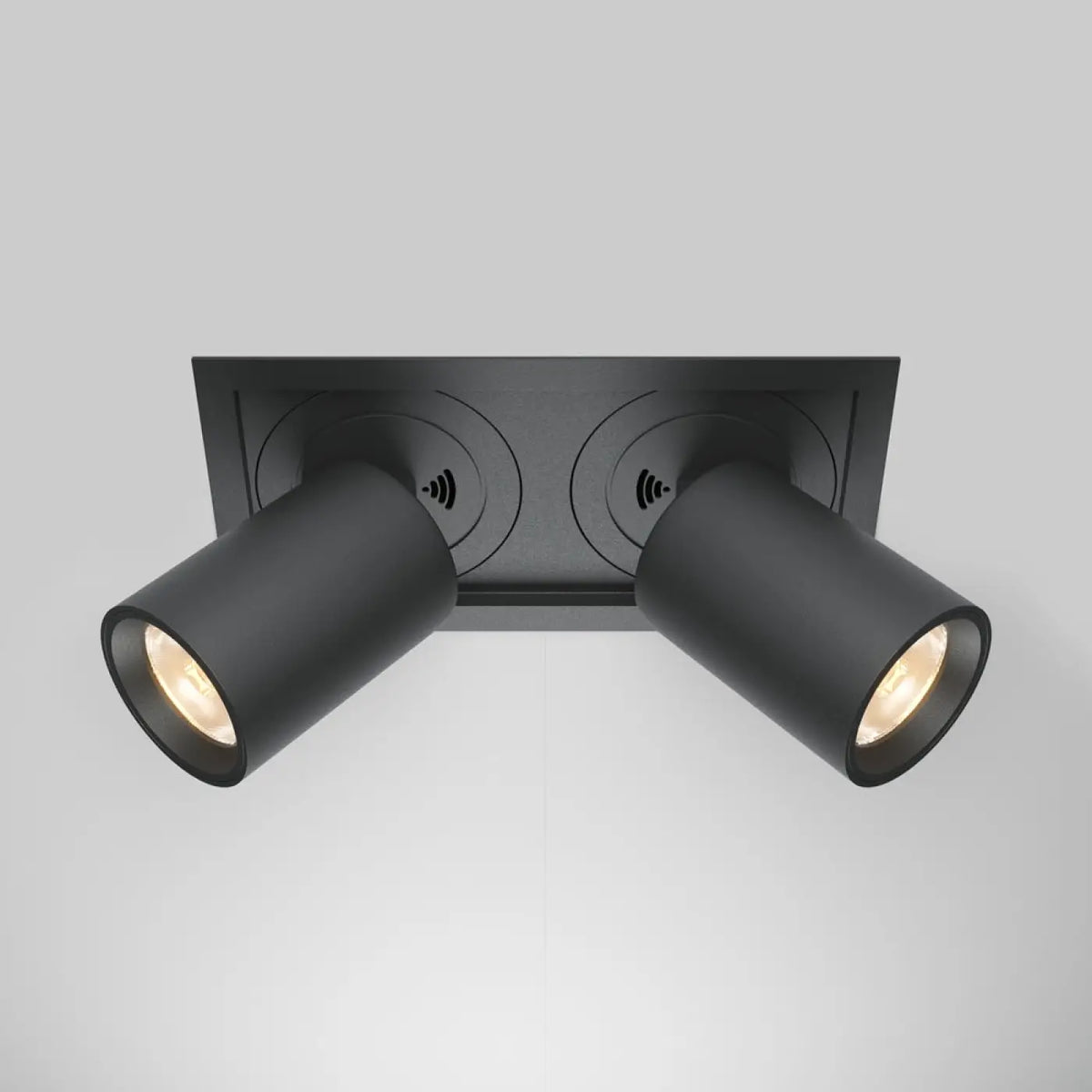 Spot LED rétractable et orientable en acier, simple ou double, noir