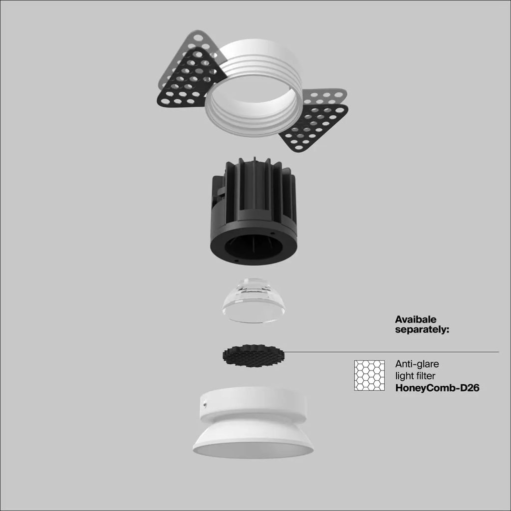 Spot LED encastrable rond compact, 6 ou 8 cm, trois coloris