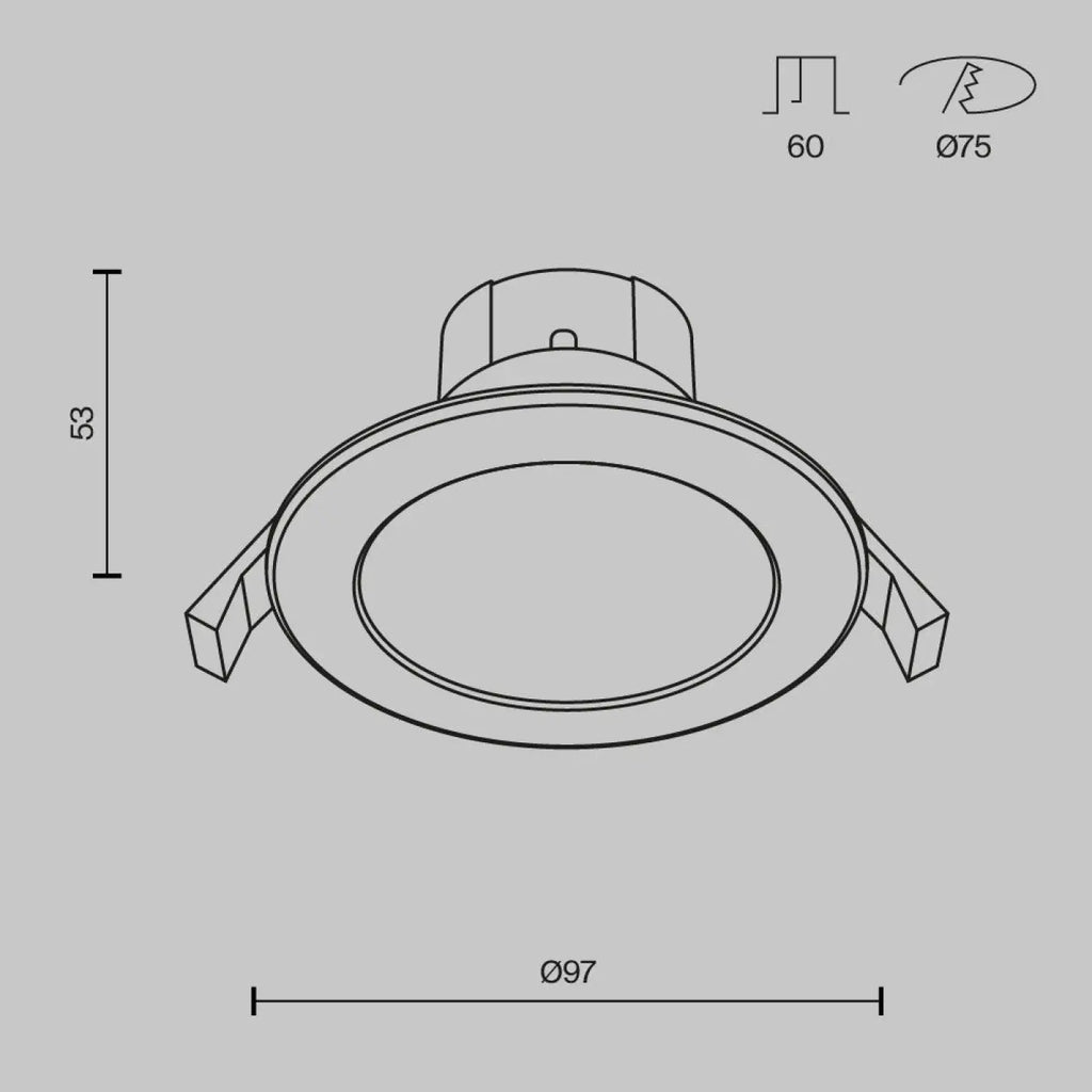 Spot LED encastrable rond en acier blanc, trois diamètres