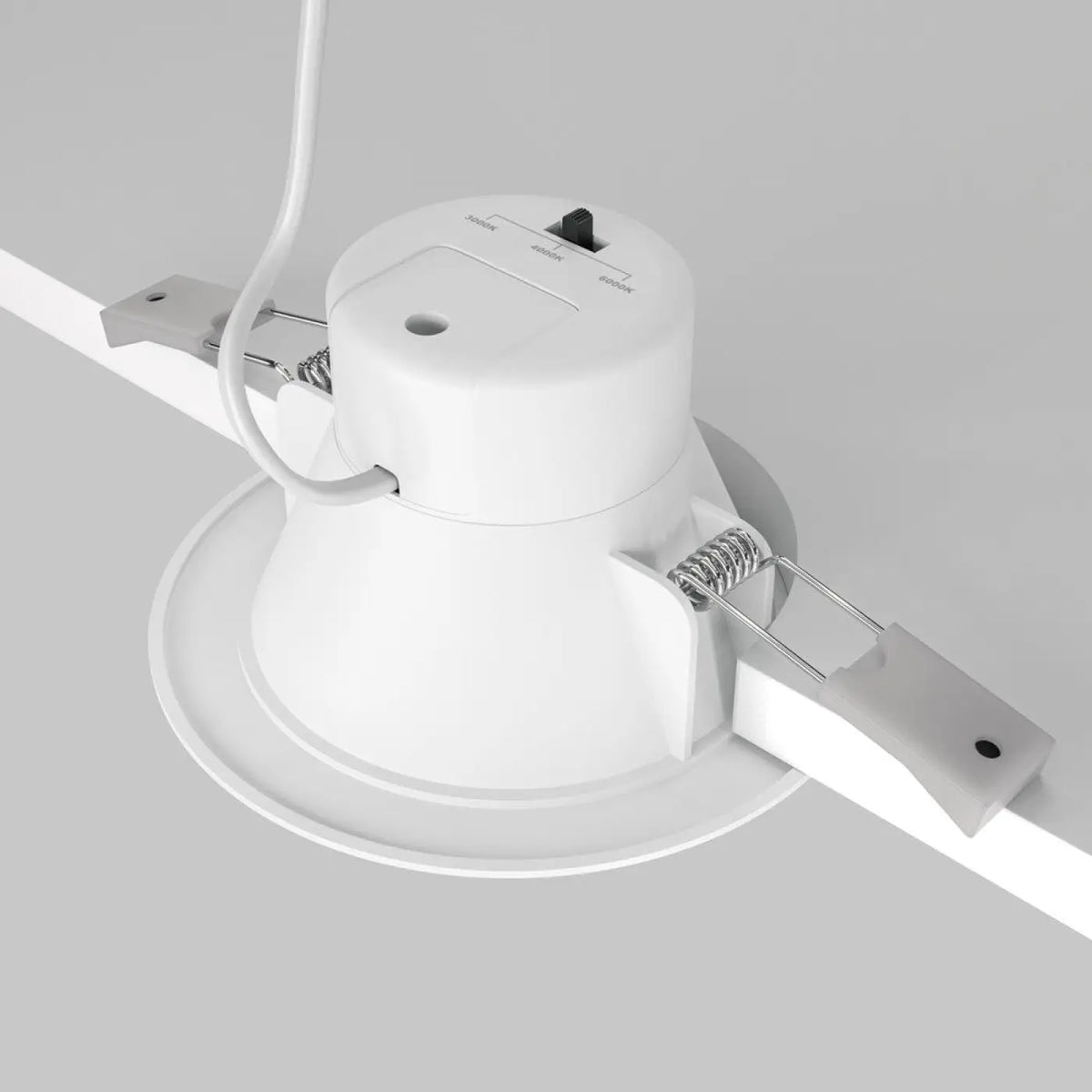 Spot LED encastrable rond en acier blanc, trois diamètres