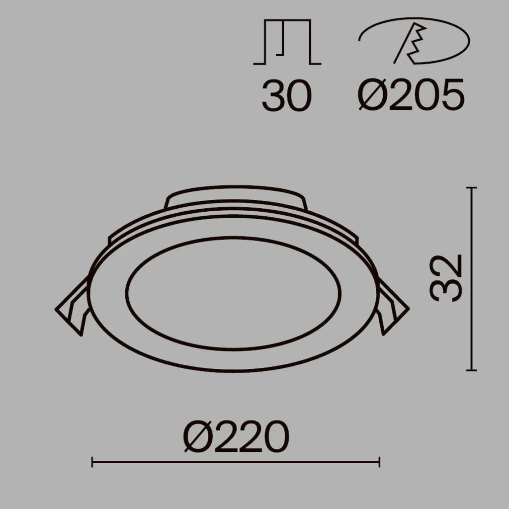 Spot LED encastrable rond en acier blanc, trois diamètres