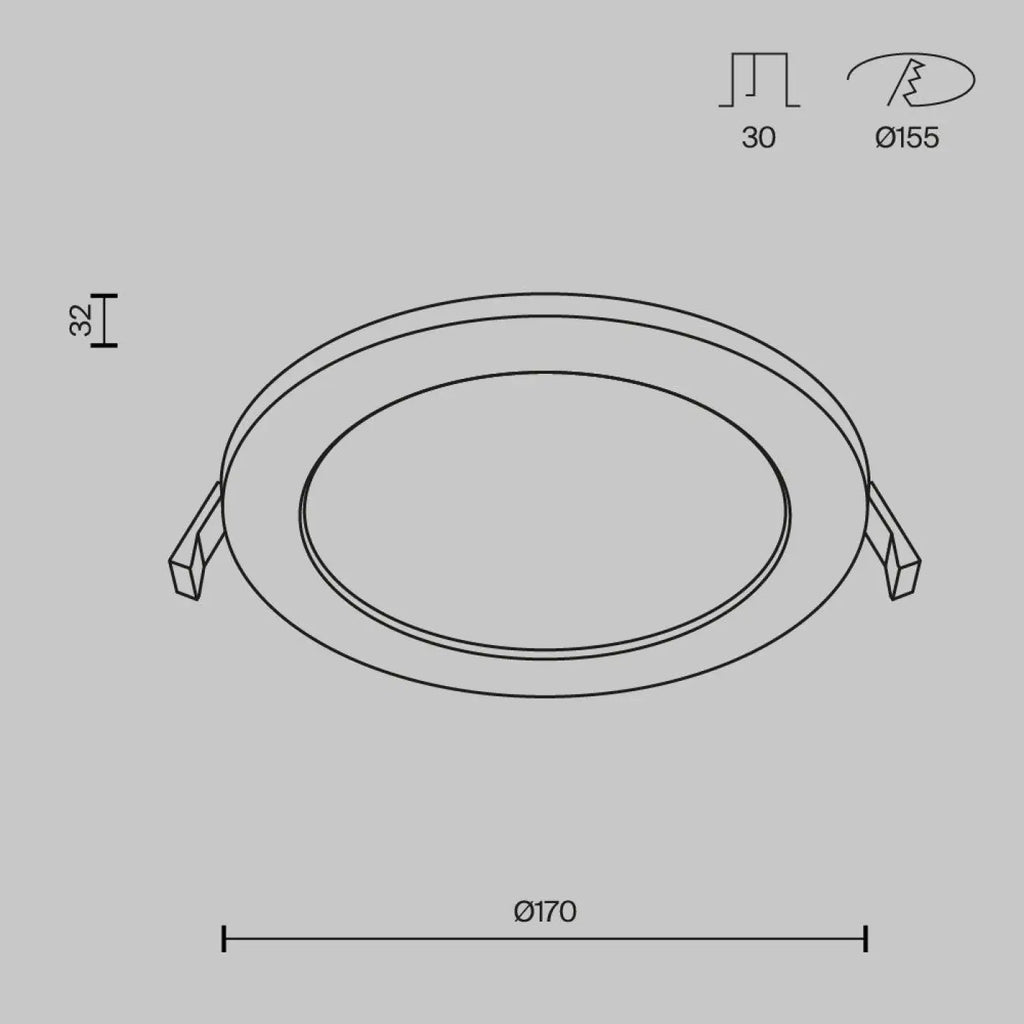 Spot LED encastrable rond en acier blanc, trois diamètres