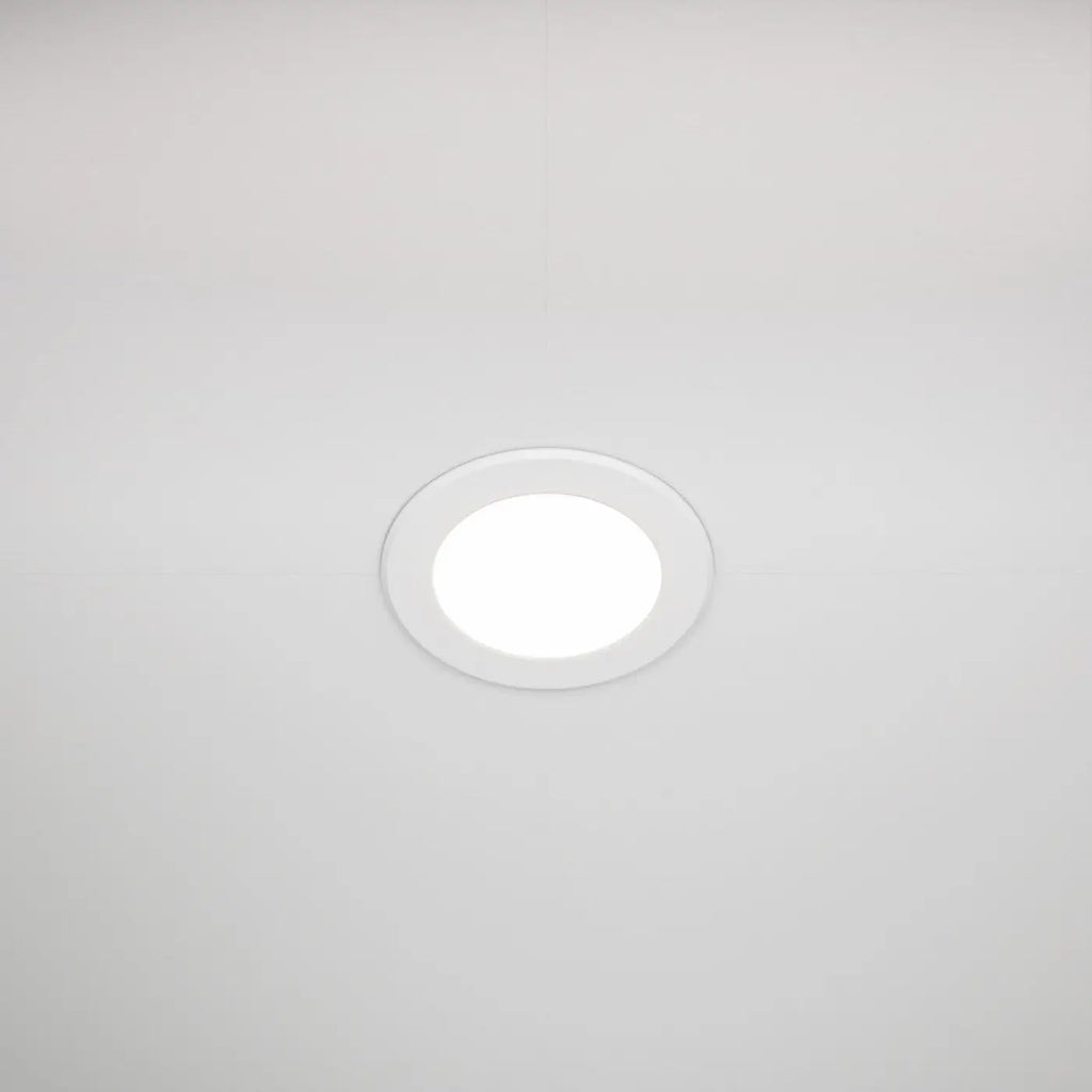 Spot LED encastrable rond en acier blanc, trois diamètres, blanc
