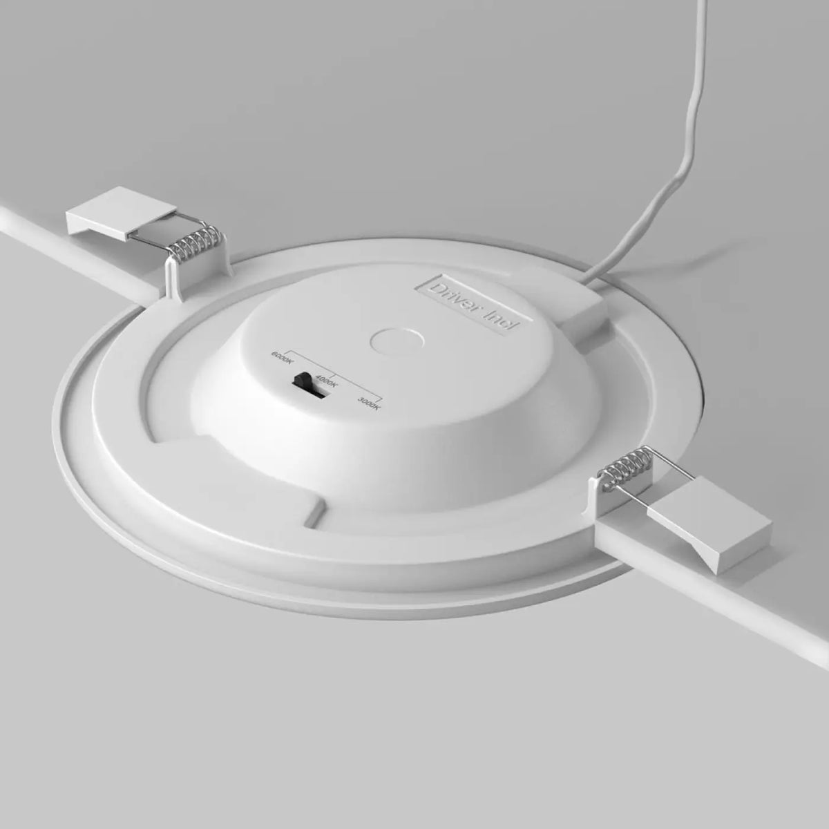 Spot LED encastrable rond en acier blanc, trois diamètres