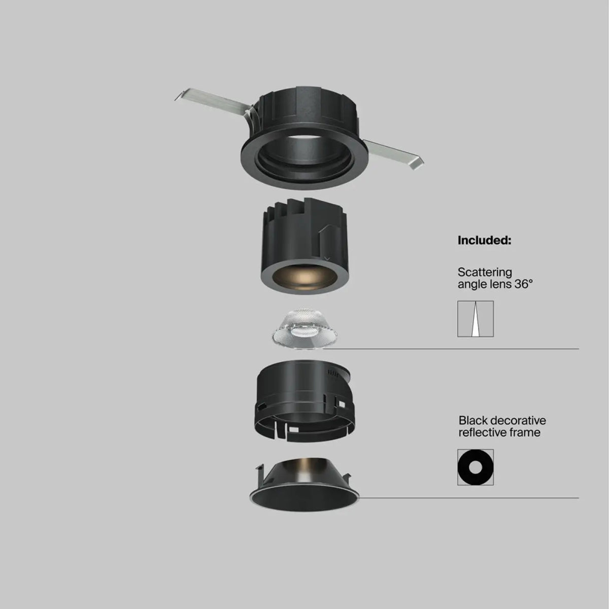 Spot encastrable LED orientable pour éclairer un mur, noir ou blanc
