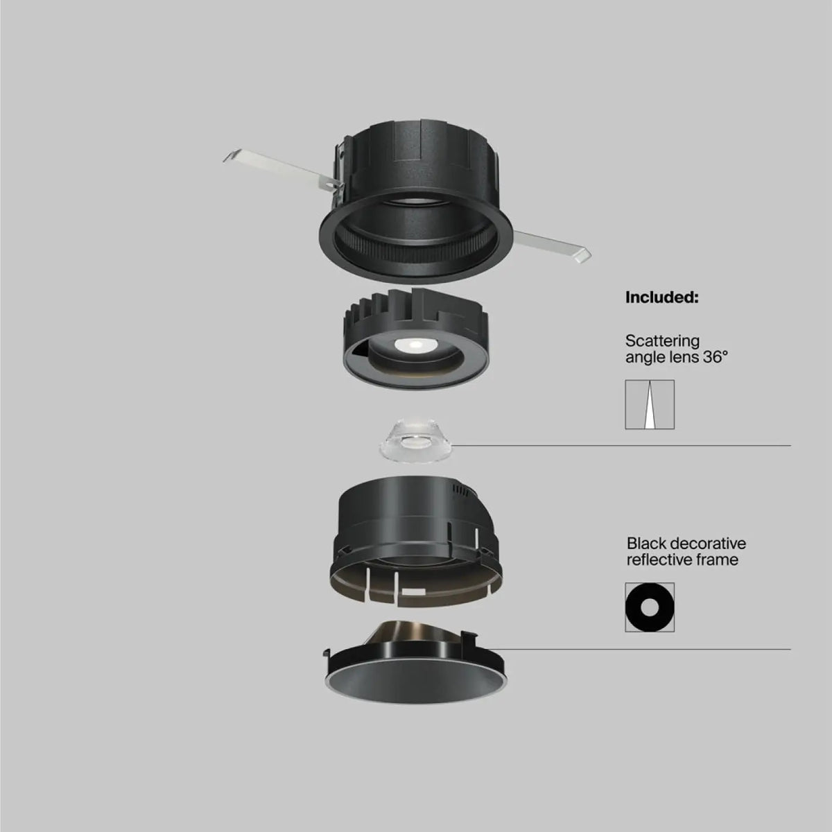 Spot encastrable LED orientable pour éclairer un mur, noir ou blanc