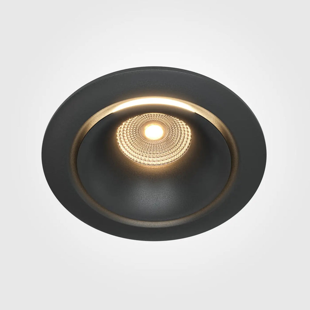 Spot encastrable LED rond en acier, 3000K ou 4000K, noir