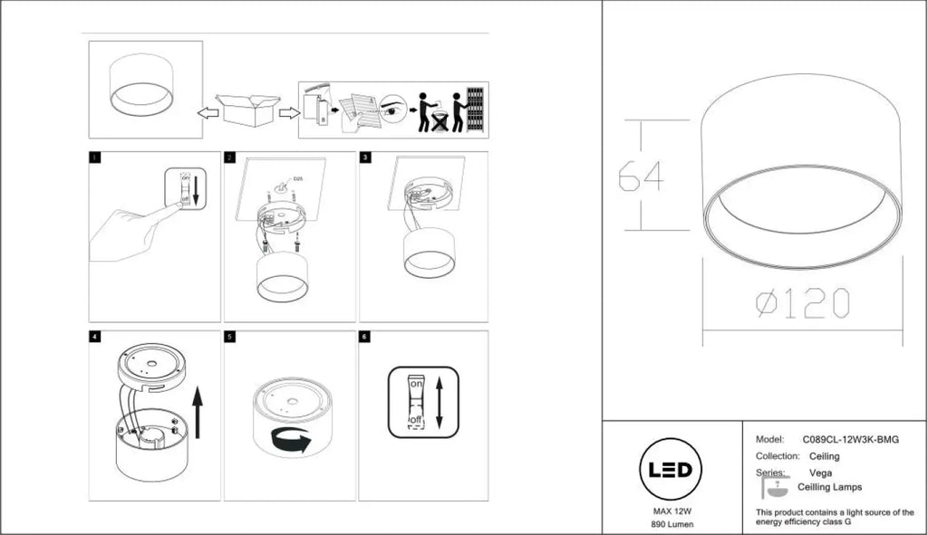 Spot en saillie LED disque rond en aluminium, trois tailles