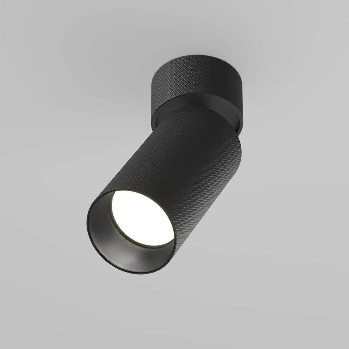 Spot orientable en saillie, cylindre en aluminium texturé GU10, noir
