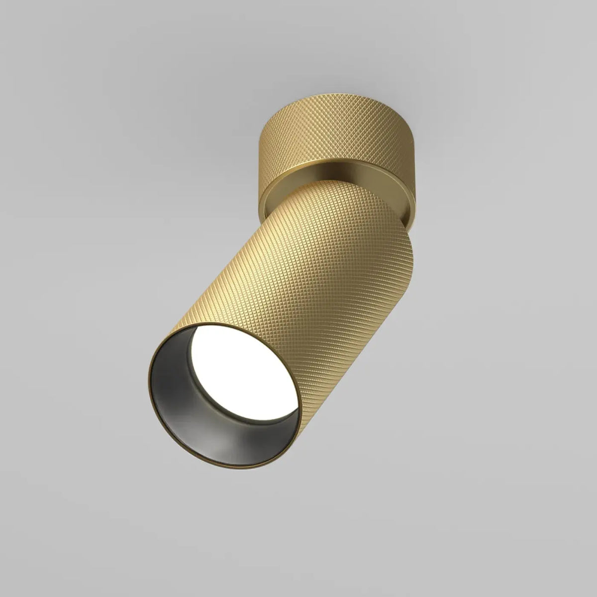 Spot orientable en saillie, cylindre en aluminium texturé GU10, doré