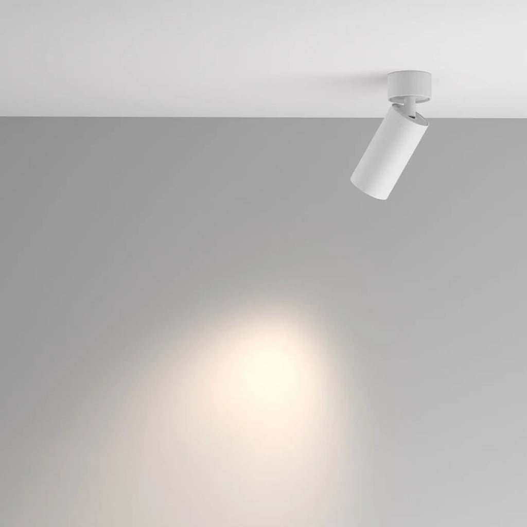 Spot orientable en saillie, cylindre en aluminium texturé GU10
