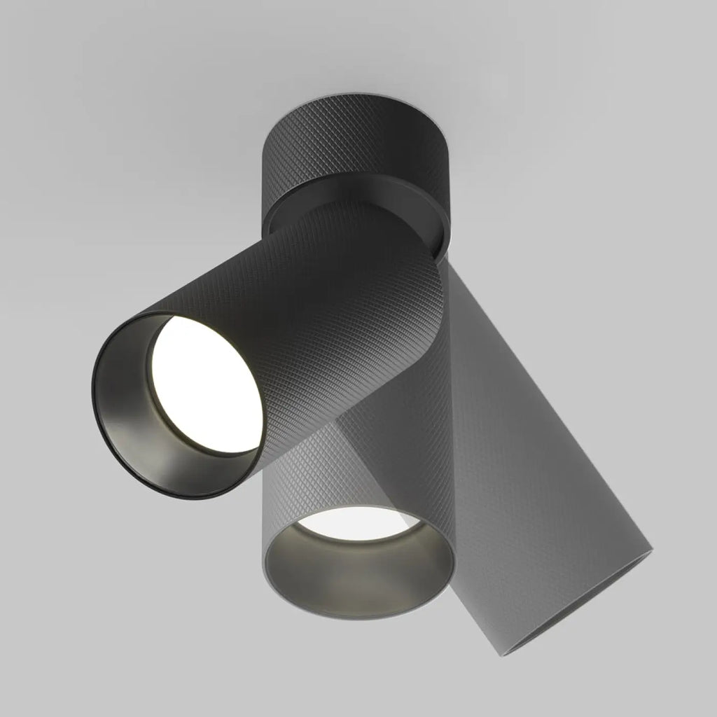 Spot orientable en saillie, cylindre en aluminium texturé GU10