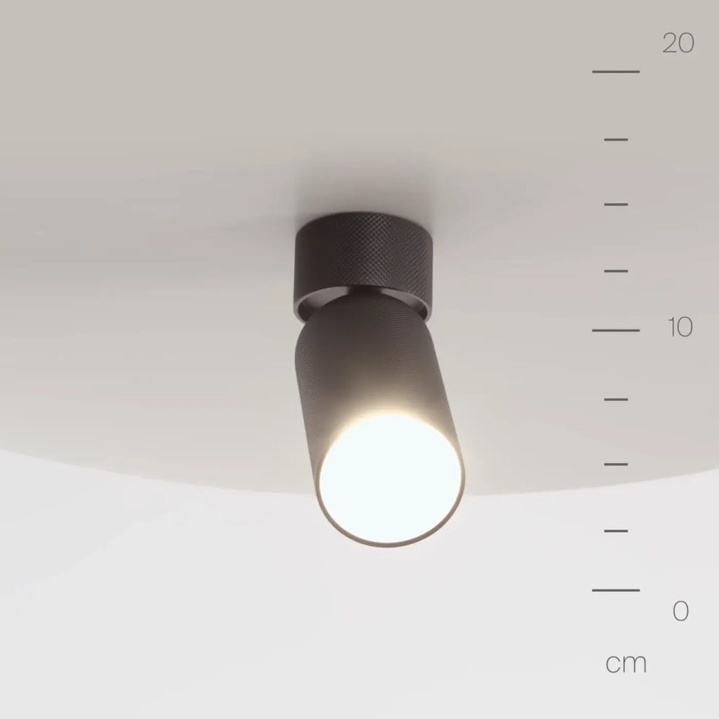 Spot orientable en saillie, cylindre en aluminium texturé GU10