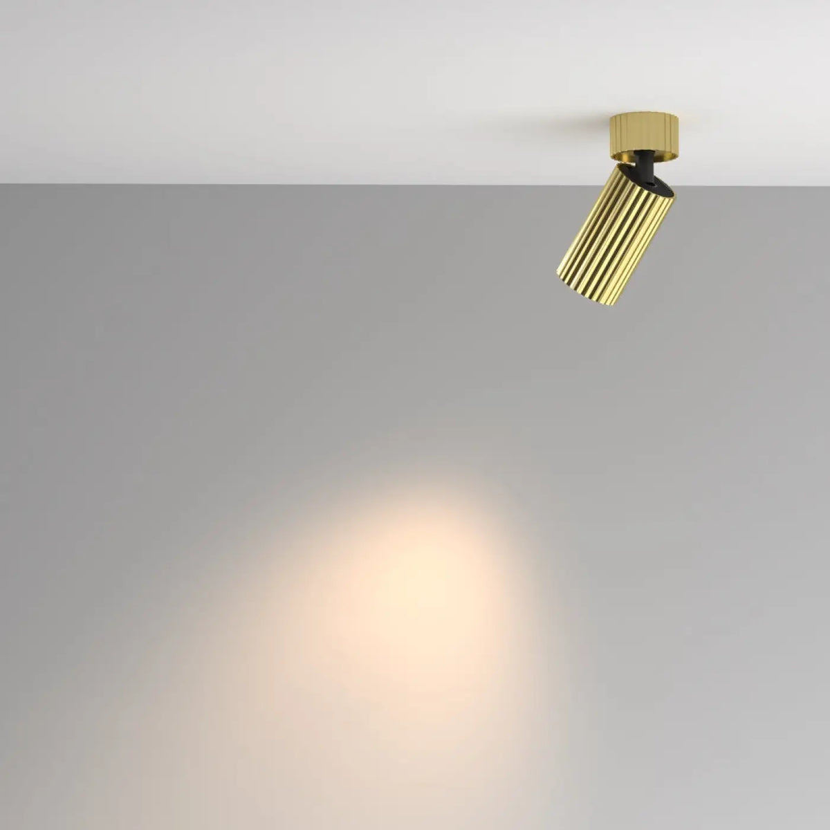 Spot orientable cannelé en aluminium, culot GU10, trois finitions, doré