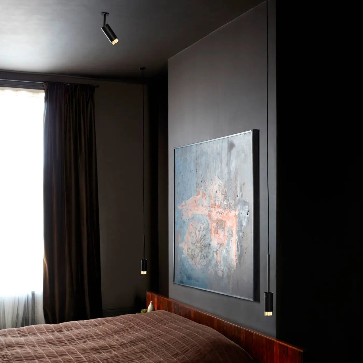 Spot de plafond orientable en saillie sur bras, aluminium