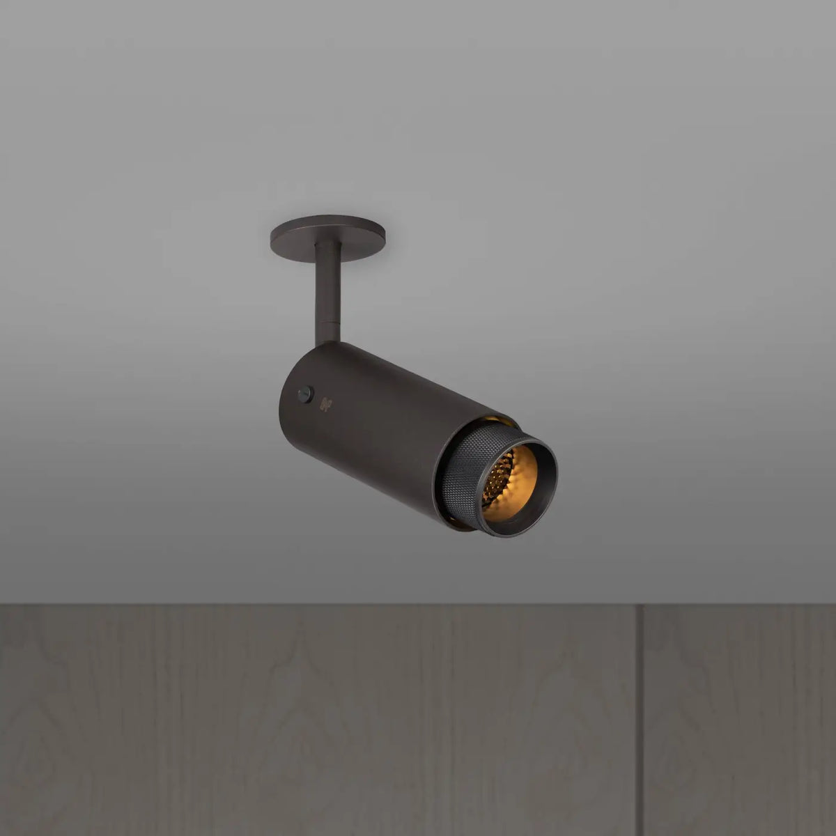 Spot de plafond orientable en saillie sur bras, aluminium, gris