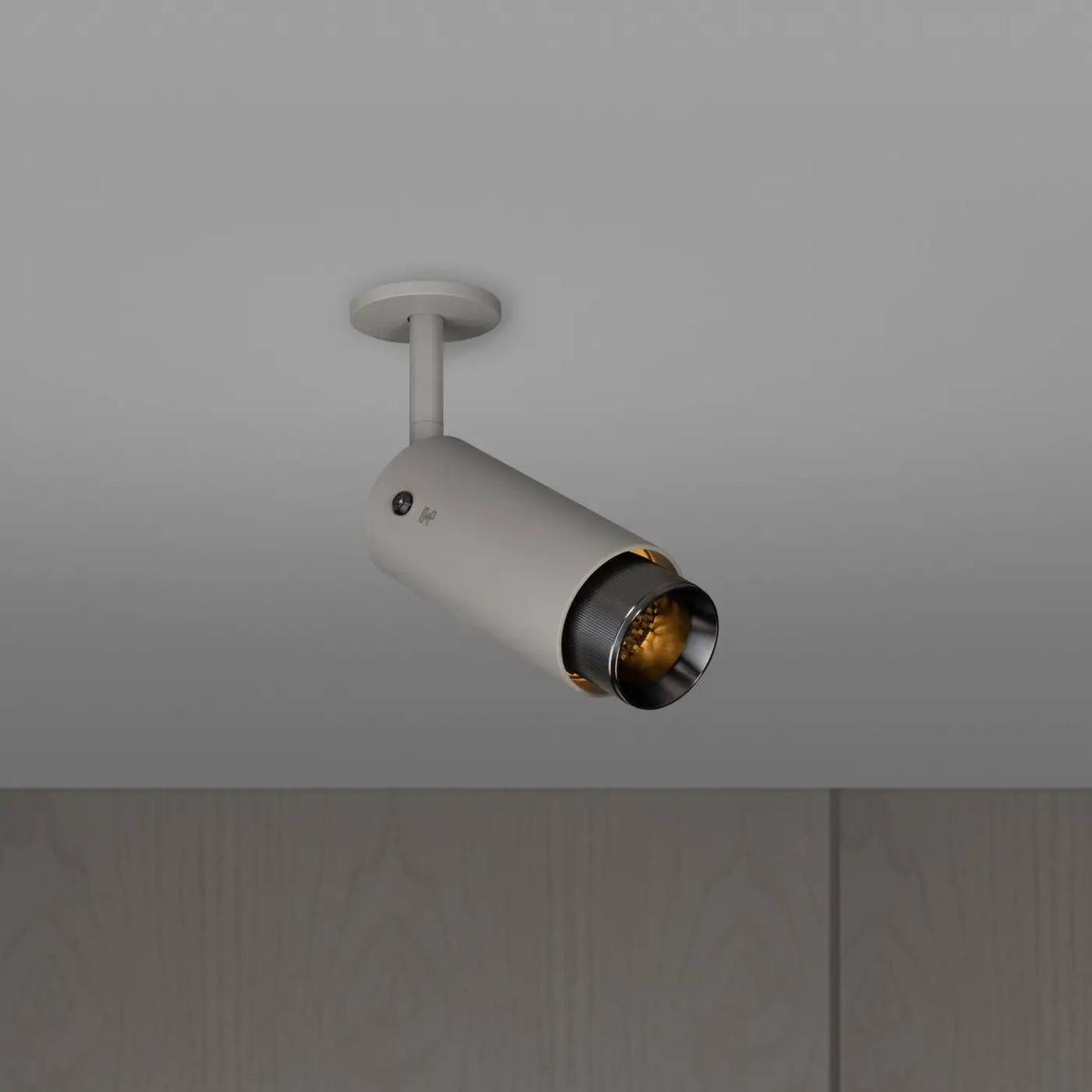 Spot de plafond orientable en saillie sur bras, aluminium, gris