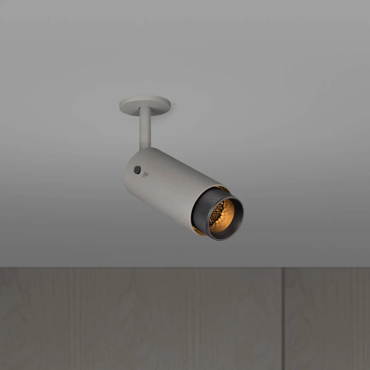 Spot de plafond orientable en saillie sur bras, aluminium, gris