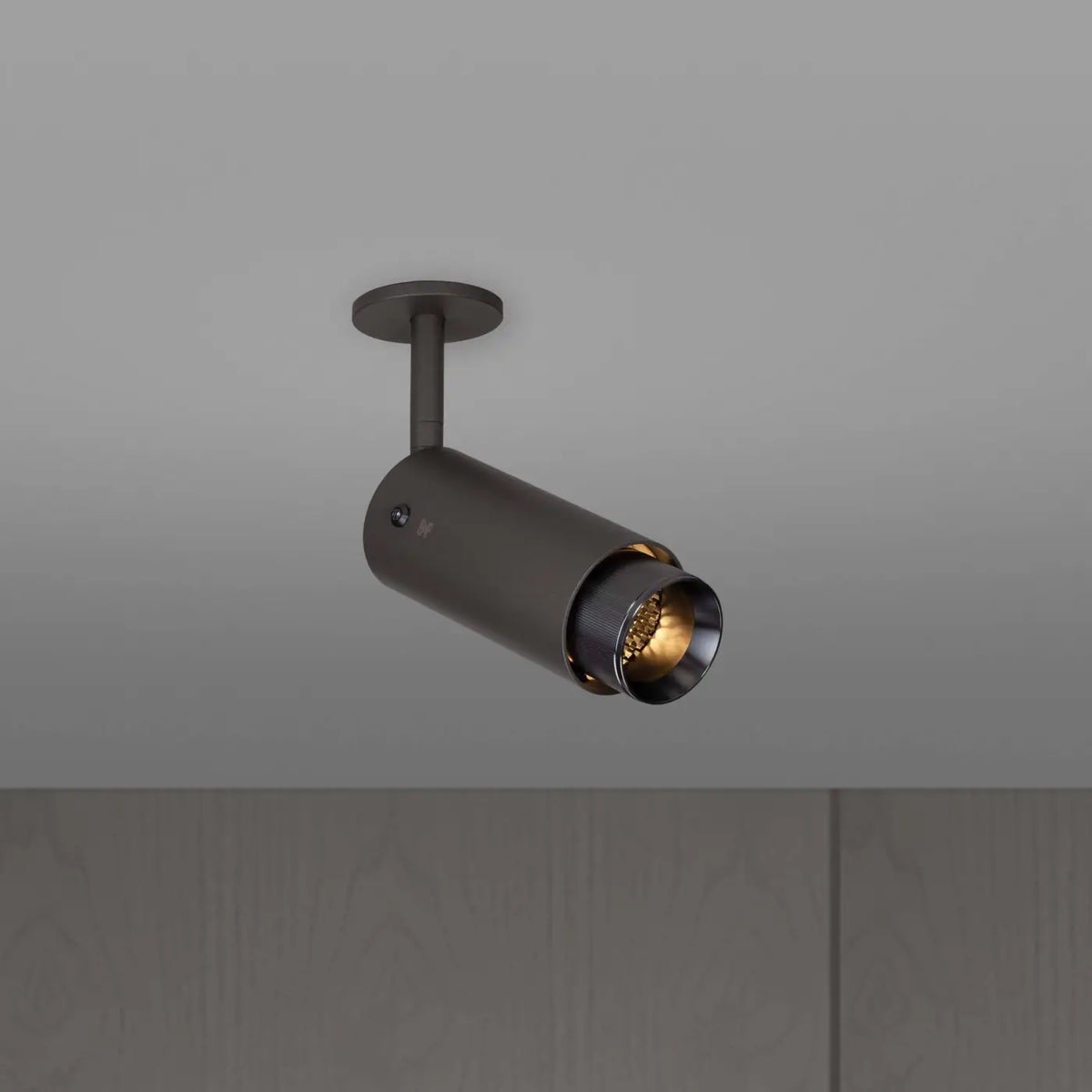 Spot de plafond orientable en saillie sur bras, aluminium, gris