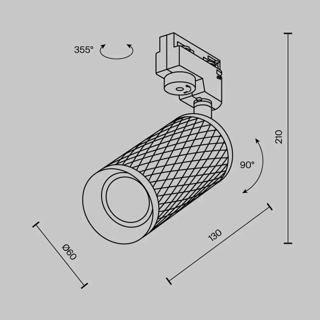 Spot orientable à tête texturée en acier, noir, blanc ou doré