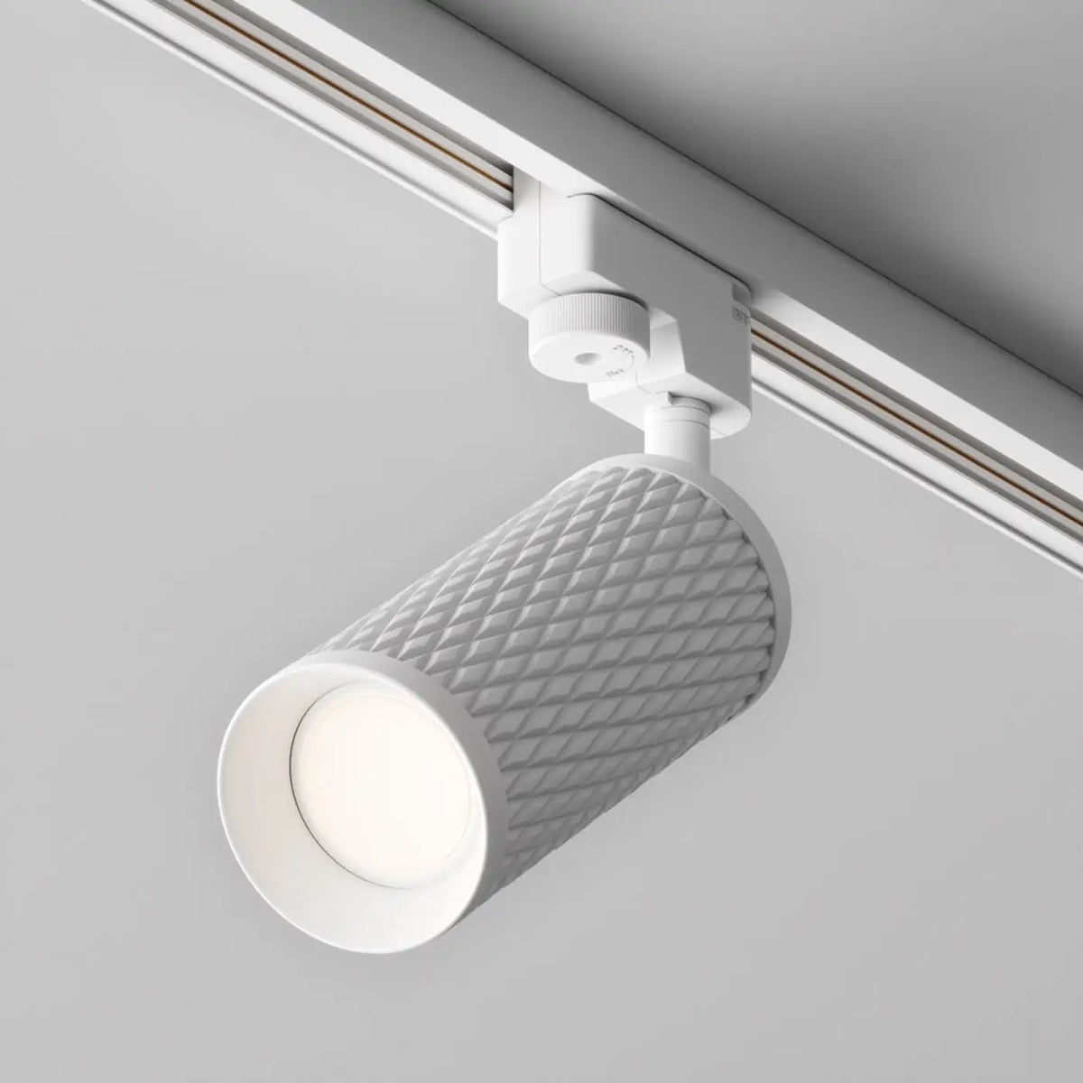 Spot orientable à tête texturée en acier, noir, blanc ou doré, blanc
