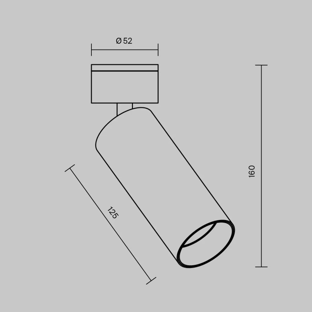 Spot LED orientable à tête cylindrique en acier, 12 W