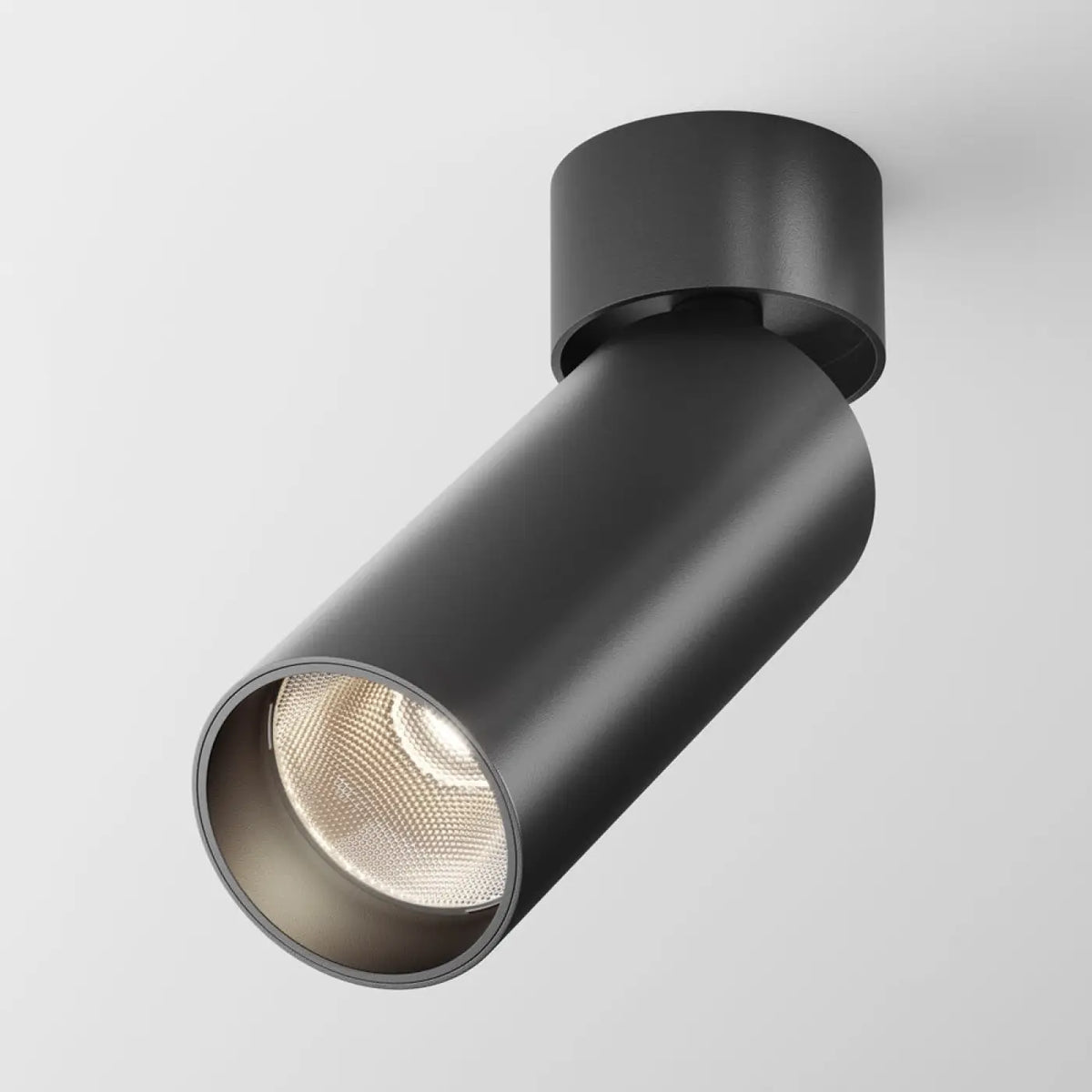Spot LED orientable à tête cylindrique en acier, 12 W, noir