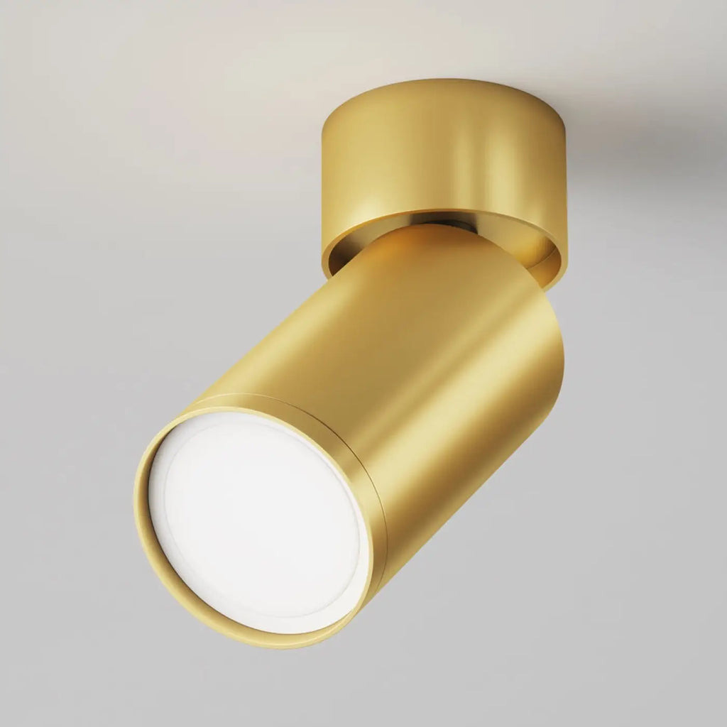 Petit spot projecteur orientable en acier, culot GU10, doré