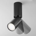 Spot de plafond orientable sur tige en acier, culot GU10, noir