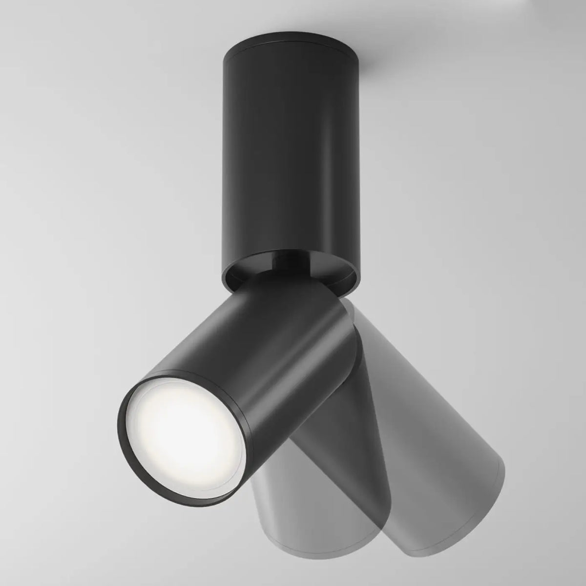 Spot de plafond orientable sur tige en acier, culot GU10, noir